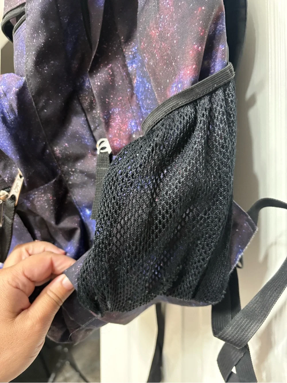 Jansport Galaxy Print Backpack in Black, Purple and Blue